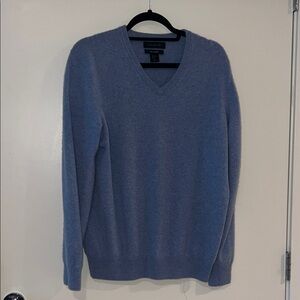 Tahari Cashmere Blue V-Neck Sweater